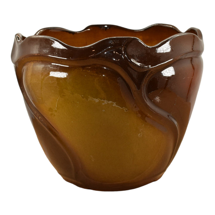 McCoy Loy Nel Art 1900s Art Pottery Standard Glaze Grapes Jardiniere Planter - Just Art Pottery