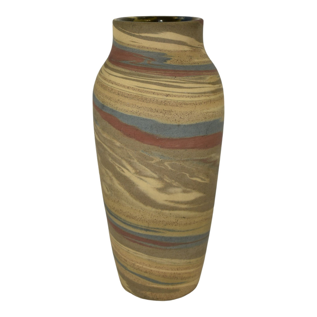 Niloak Mission Swirl 1925-30s Vintage Hand Made Art Pottery Brown Ceramic Vase - Just Art Pottery