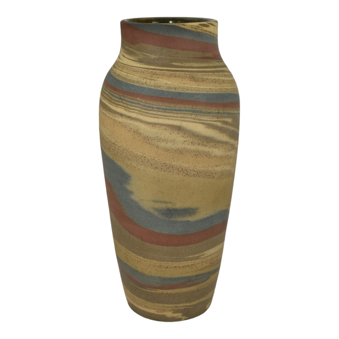 Niloak Mission Swirl 1925-30s Vintage Hand Made Art Pottery Brown Ceramic Vase - Just Art Pottery