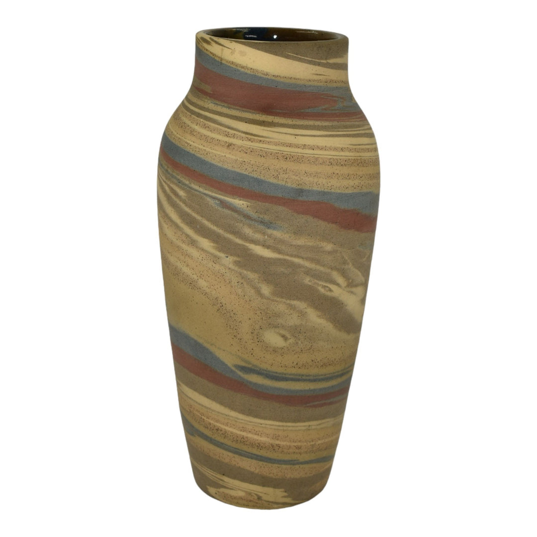 Niloak Mission Swirl 1925-30s Vintage Hand Made Art Pottery Brown Ceramic Vase - Just Art Pottery