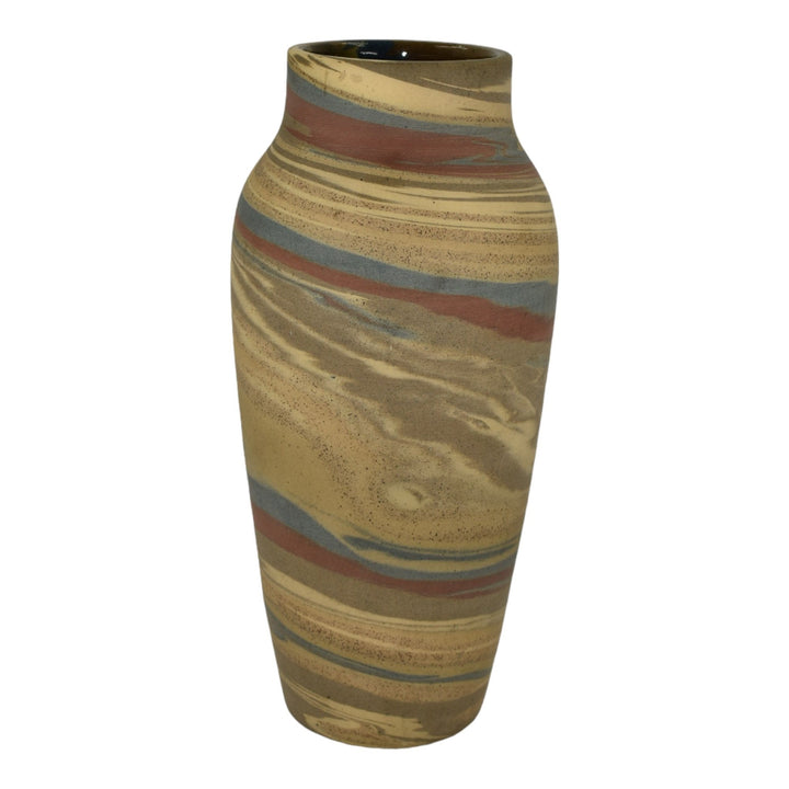 Niloak Mission Swirl 1925-30s Vintage Hand Made Art Pottery Brown Ceramic Vase - Just Art Pottery