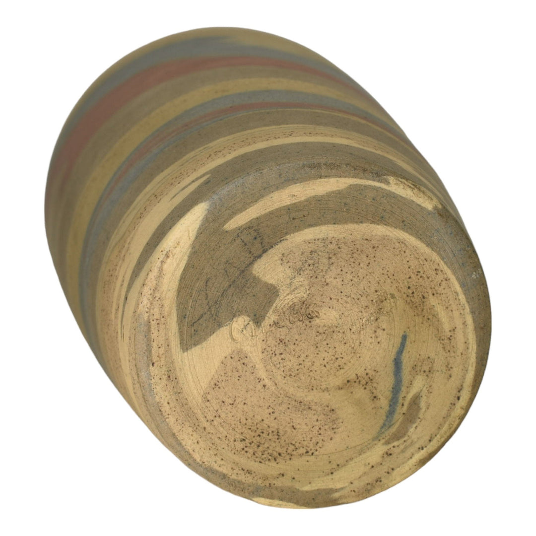 Niloak Mission Swirl 1925-30s Vintage Hand Made Art Pottery Brown Ceramic Vase - Just Art Pottery
