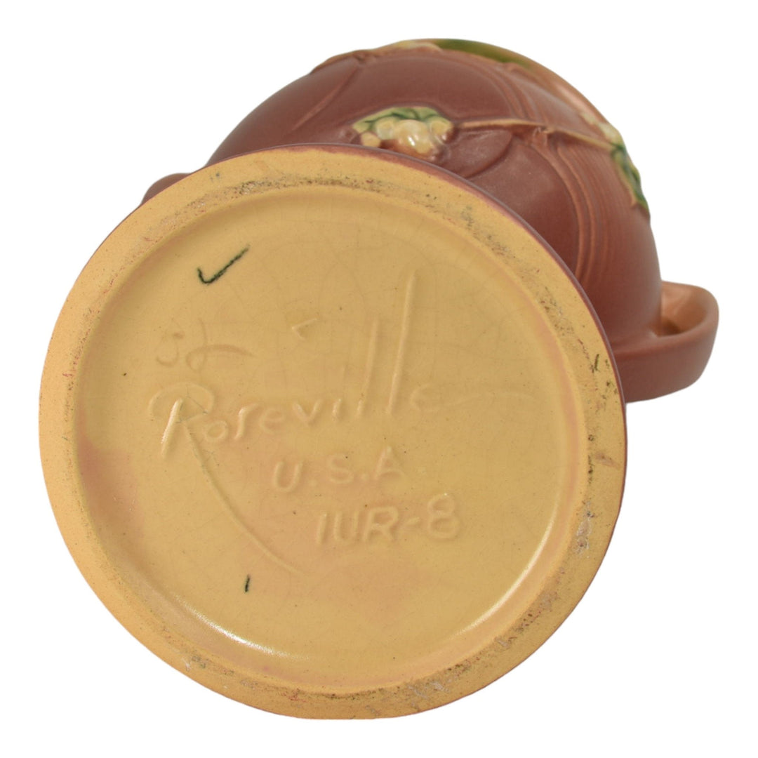 Roseville Snowberry Pink 1947 Mid Century Modern Pottery Ceramic Urn Vase 1UR-8 - Just Art Pottery