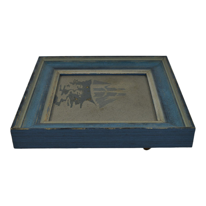 Marblehead Vintage Arts and Crafts Pottery Sailing Ship Gray Framed Ceramic Tile - Just Art Pottery