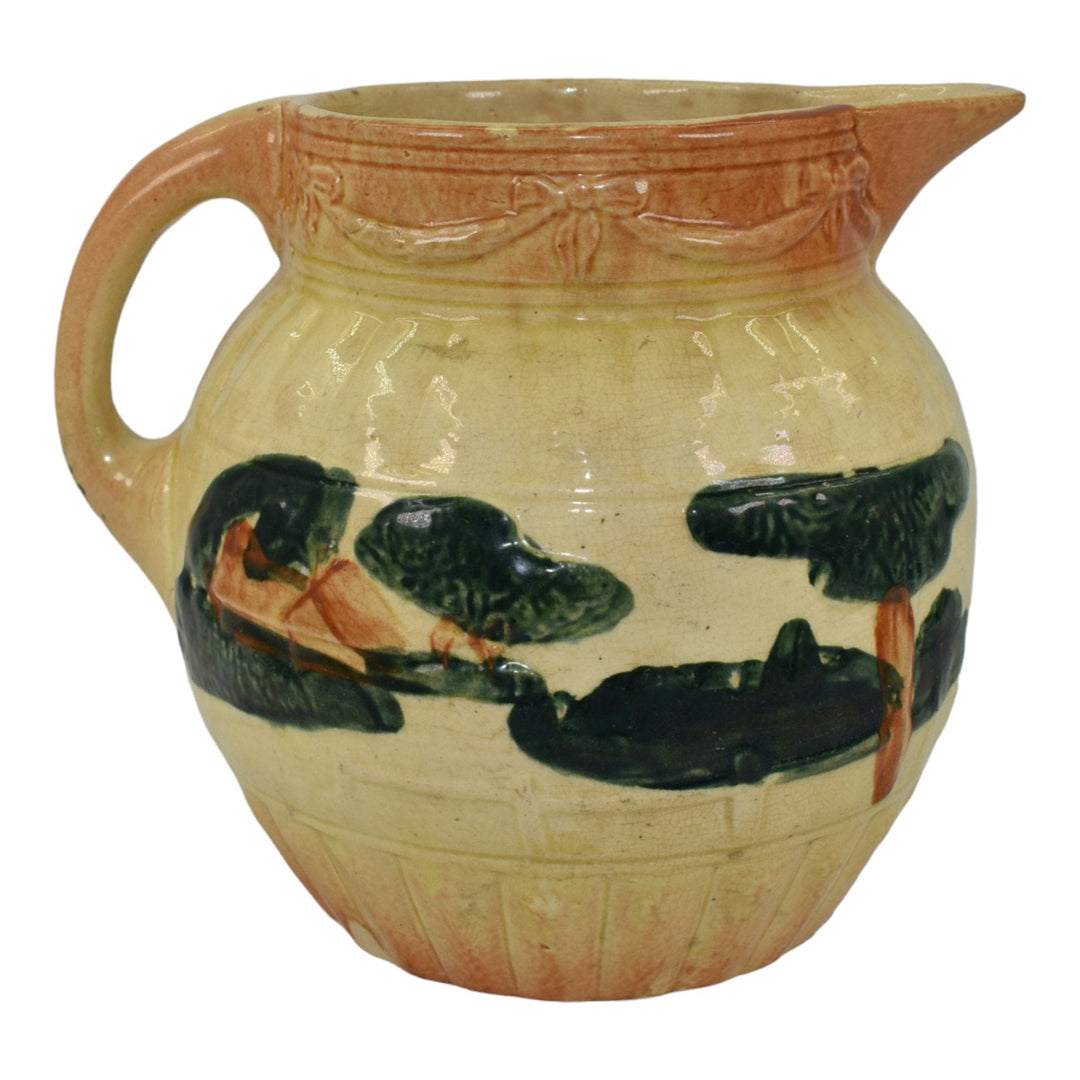 Roseville Early Ware 1910-16 Vintage Art Pottery Ceramic Landscape Pitcher - Just Art Pottery