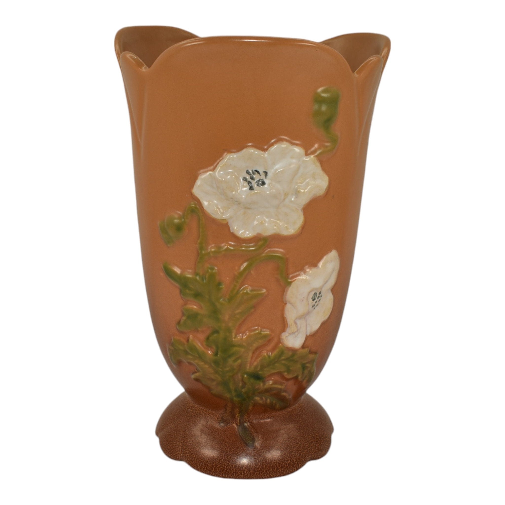 Weller Gloria 1930s Vintage Art Deco Pottery Orange Brown Ceramic