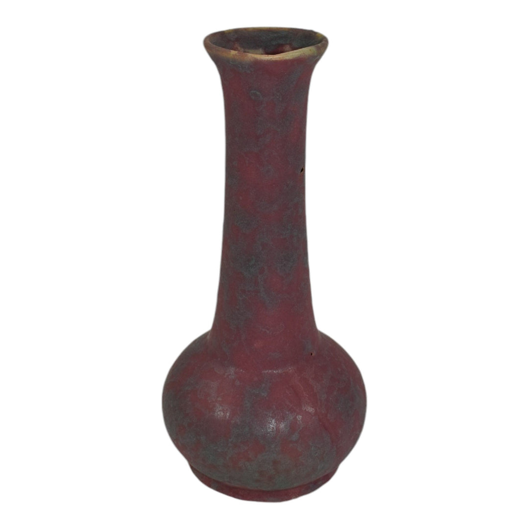 Burley Winter 1930s Arts And Crafts Pottery Rose Green Ceramic Bud Vase 4F - Just Art Pottery