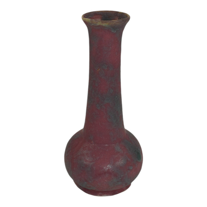 Burley Winter 1930s Arts And Crafts Pottery Rose Green Ceramic Bud Vase 4F - Just Art Pottery
