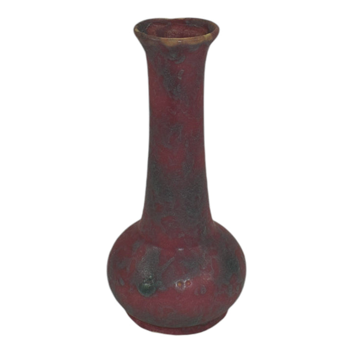 Burley Winter 1930s Arts And Crafts Pottery Rose Green Ceramic Bud Vase 4F - Just Art Pottery