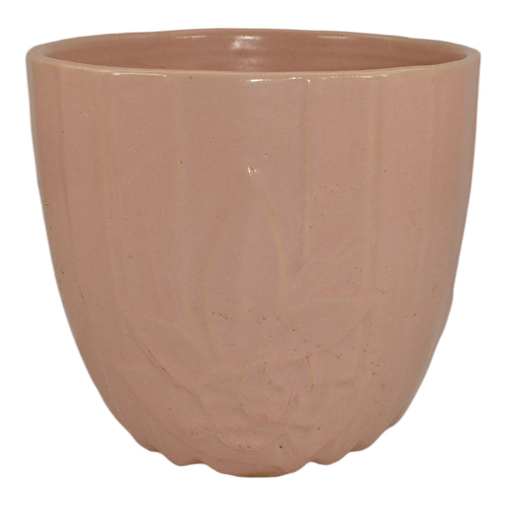 McCoy 1945 Mid Century Modern Pottery Floral Pink Ceramic Flower Pot Planter 40 - Just Art Pottery