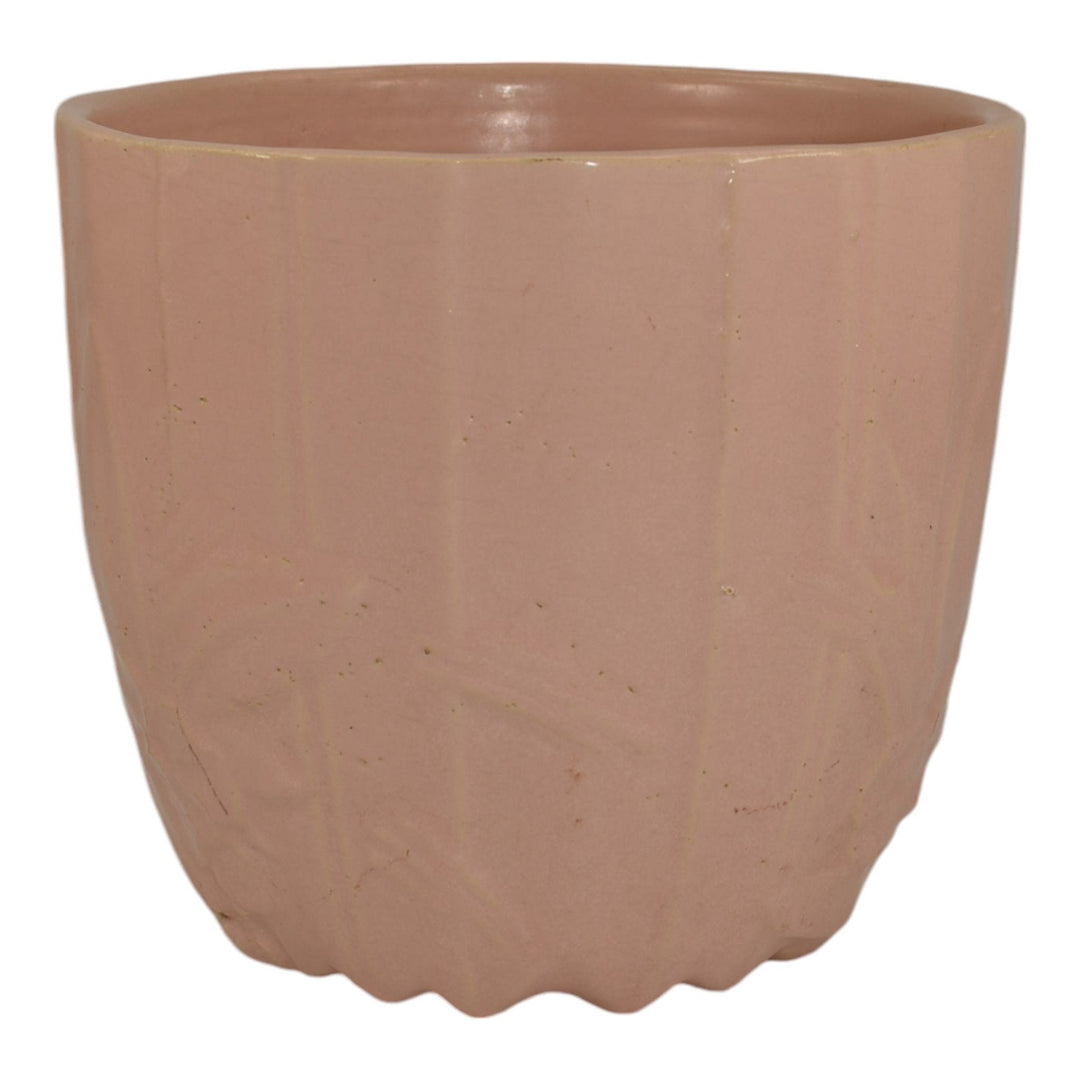 McCoy 1945 Mid Century Modern Pottery Floral Pink Ceramic Flower Pot Planter 40 - Just Art Pottery