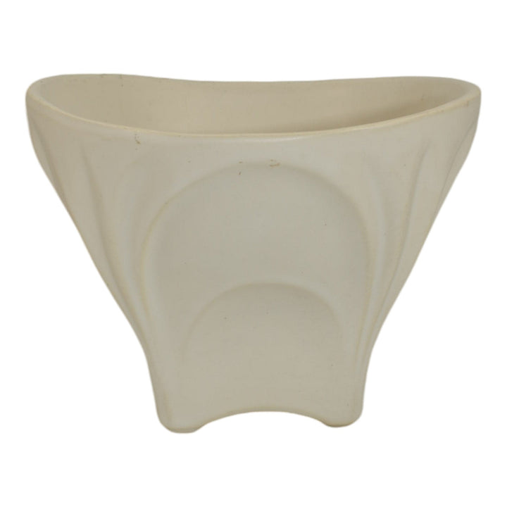 McCoy Floraline 1960s Mid Century Modern Pottery White Ceramic Planter Vase 526 - Just Art Pottery