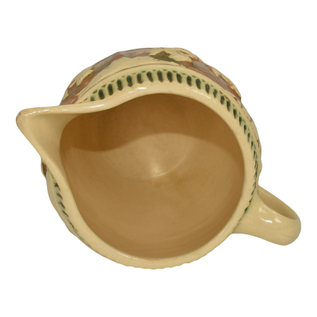 Roseville Donatello 1916 Vintage Art Pottery Ivory Ceramic Cherub Pitcher 1307 - Just Art Pottery