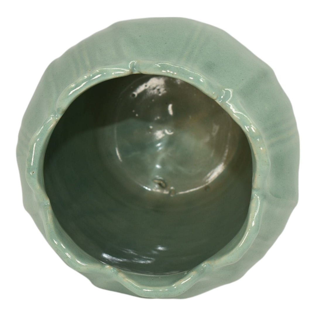 Zanesville Stoneware 1930s Vintage Art Pottery Seacrest Green Ceramic Vase 307 - Just Art Pottery