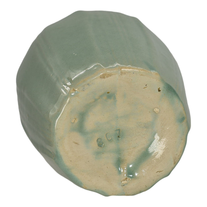 Zanesville Stoneware 1930s Vintage Art Pottery Seacrest Green Ceramic Vase 307 - Just Art Pottery