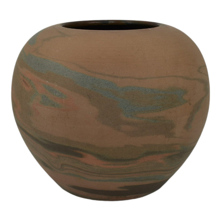 Niloak Mission Swirl 1910-24 Vintage Hand Made Art Pottery Brown Ceramic Vase - Just Art Pottery