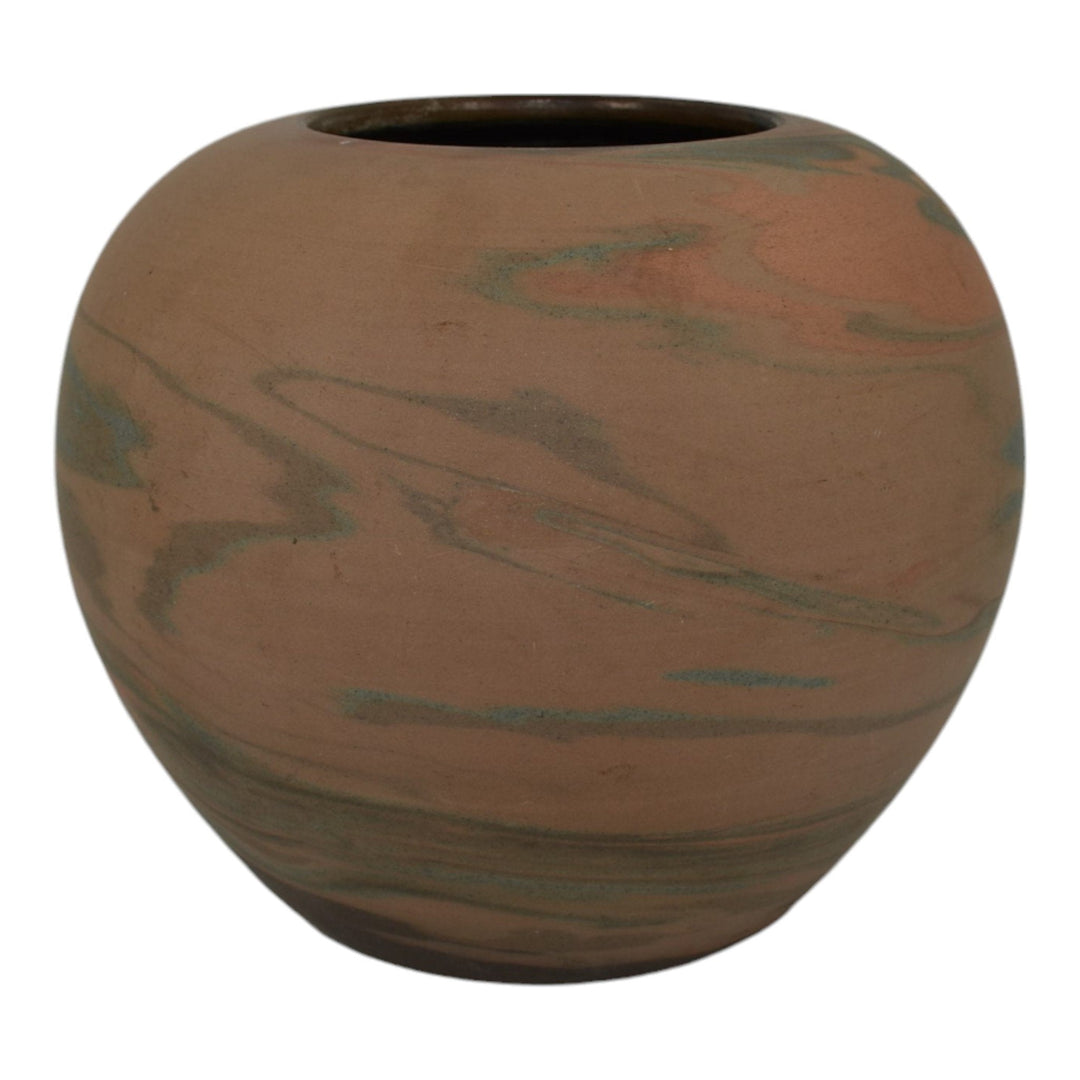 Niloak Mission Swirl 1910-24 Vintage Hand Made Art Pottery Brown Ceramic Vase - Just Art Pottery