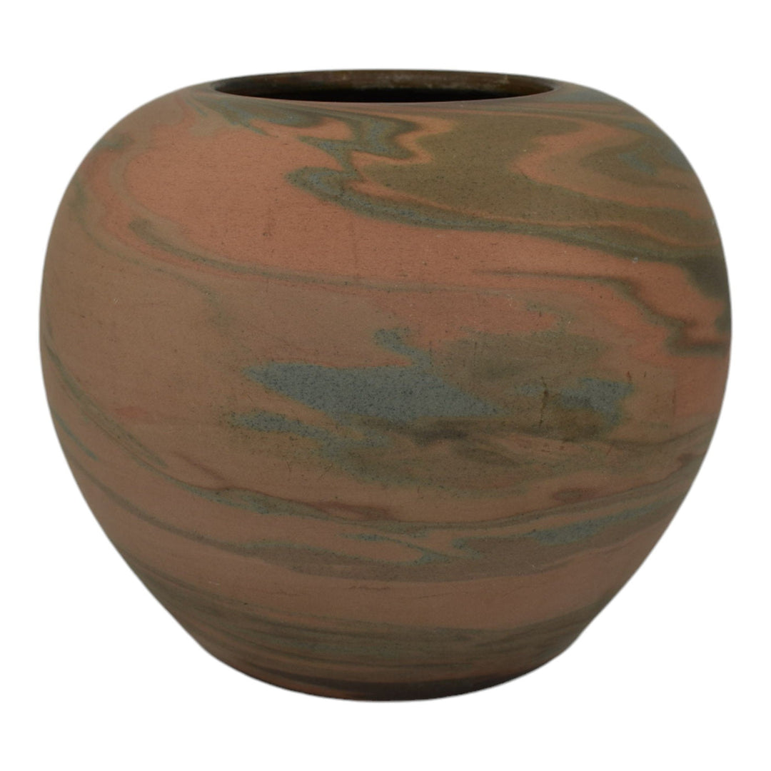 Niloak Mission Swirl 1910-24 Vintage Hand Made Art Pottery Brown Ceramic Vase - Just Art Pottery