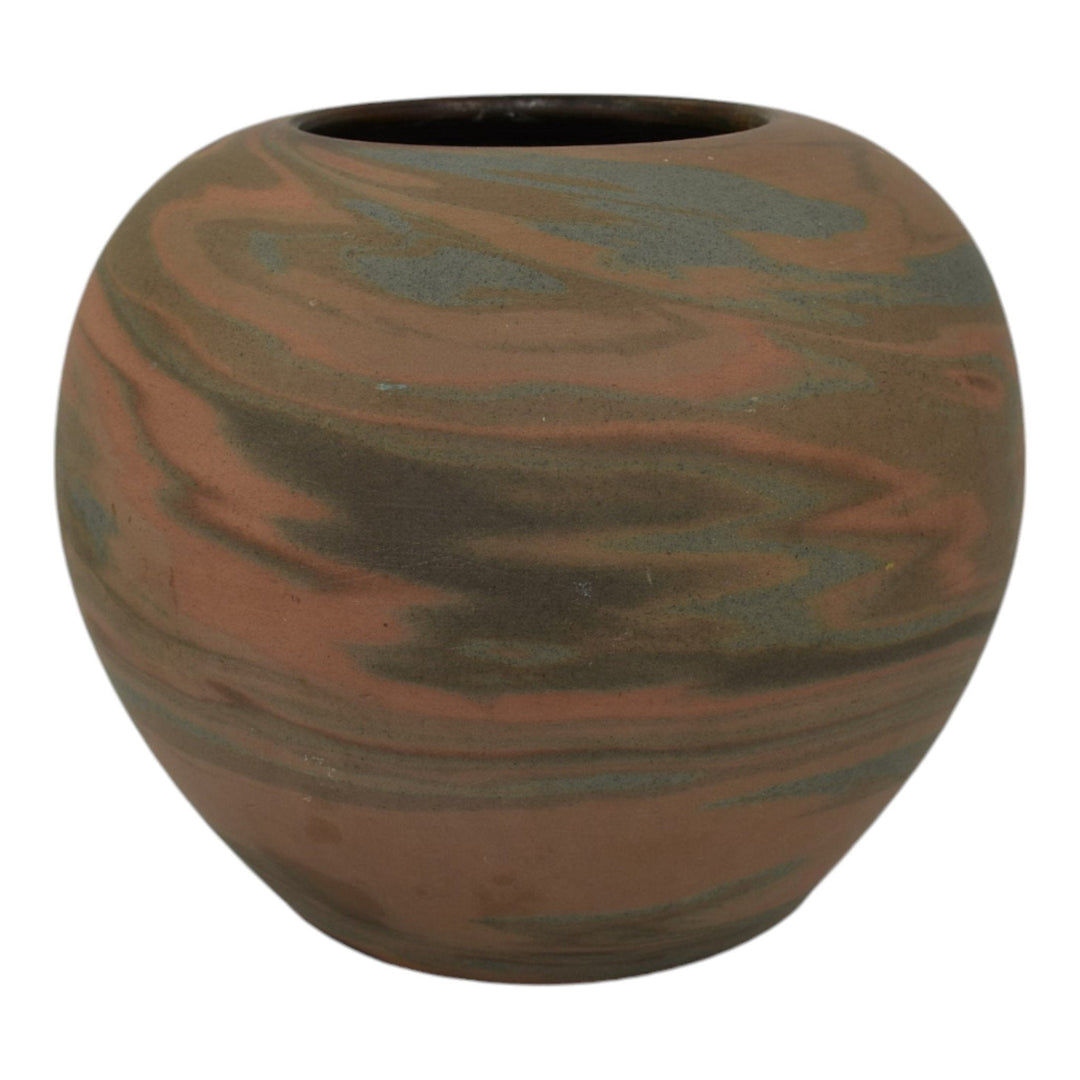 Niloak Mission Swirl 1910-24 Vintage Hand Made Art Pottery Brown Ceramic Vase - Just Art Pottery