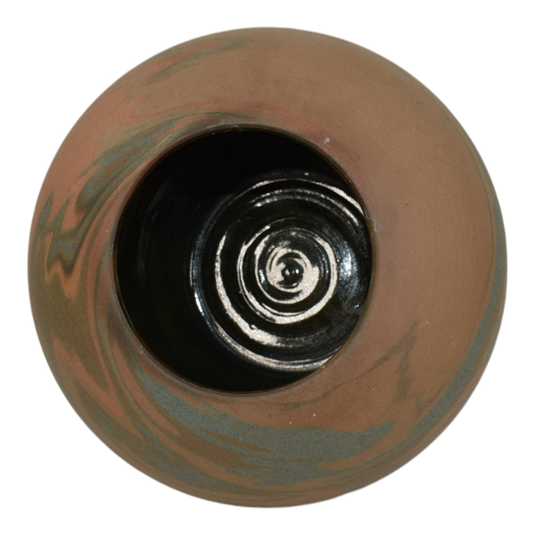 Niloak Mission Swirl 1910-24 Vintage Hand Made Art Pottery Brown Ceramic Vase - Just Art Pottery