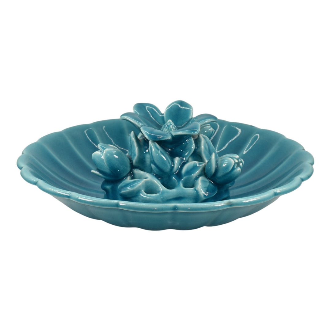 Rookwood 1926 Vintage Art Pottery Blue Center Bowl Flower Frog 2850 2813-B - Just Art Pottery