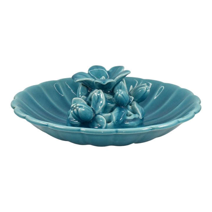 Rookwood 1926 Vintage Art Pottery Blue Center Bowl Flower Frog 2850 2813-B - Just Art Pottery