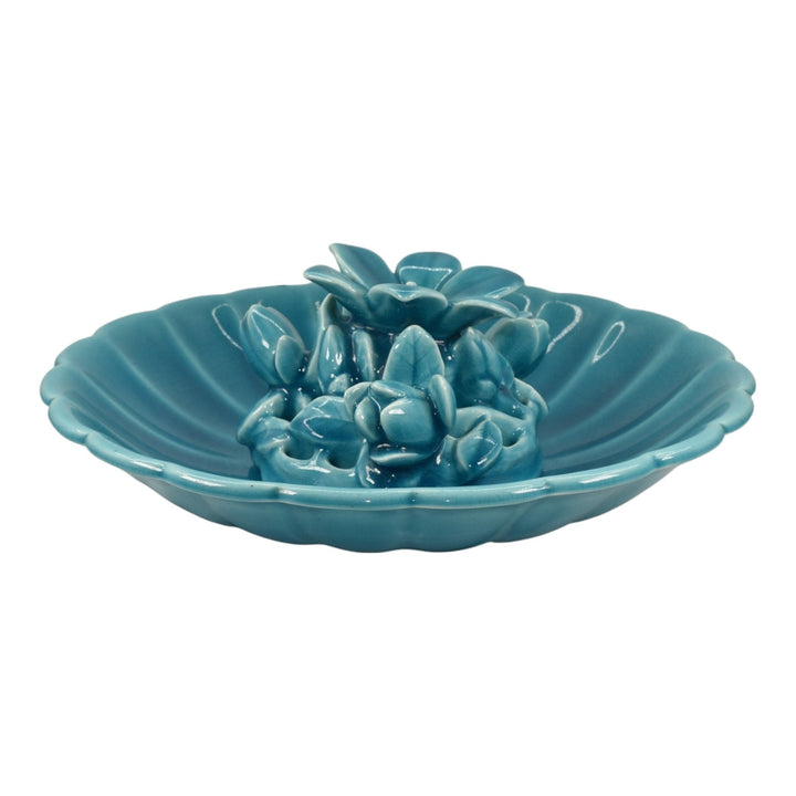 Rookwood 1926 Vintage Art Pottery Blue Center Bowl Flower Frog 2850 2813-B - Just Art Pottery