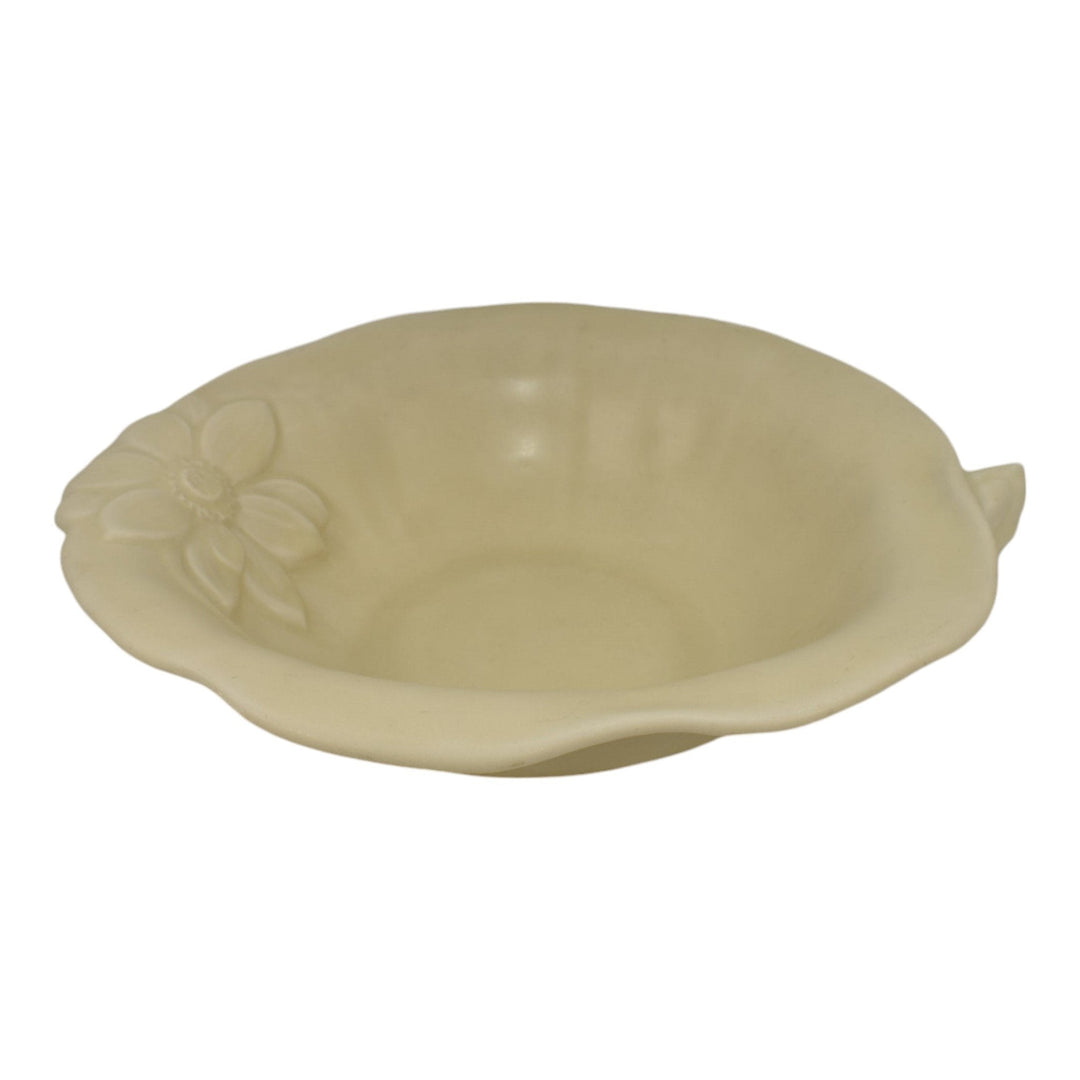 Rookwood 1945 Vintage Art Pottery White Lotus Ceramic Flower Bowl 2875 - Just Art Pottery