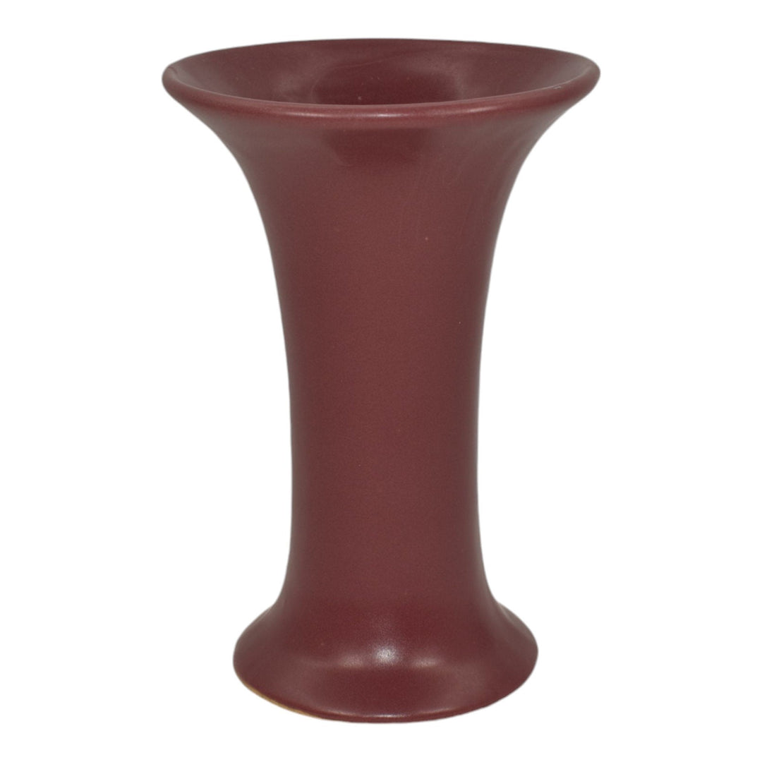 Zanesville Stoneware 1930s Vintage Arts And Craft Pottery Purple Ceramic Vase 4 - Just Art Pottery