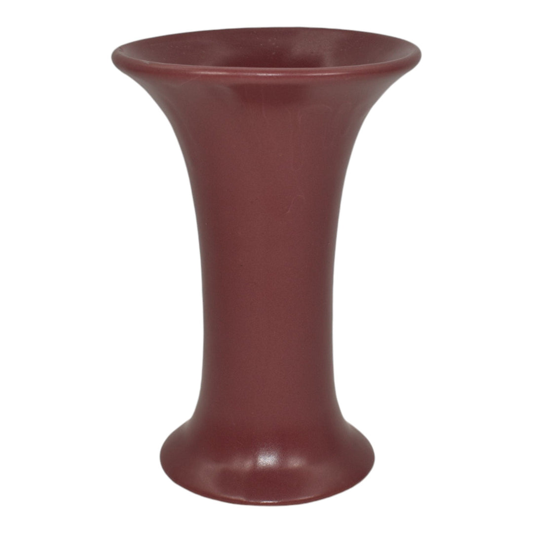 Zanesville Stoneware 1930s Vintage Arts And Craft Pottery Purple Ceramic Vase 4 - Just Art Pottery