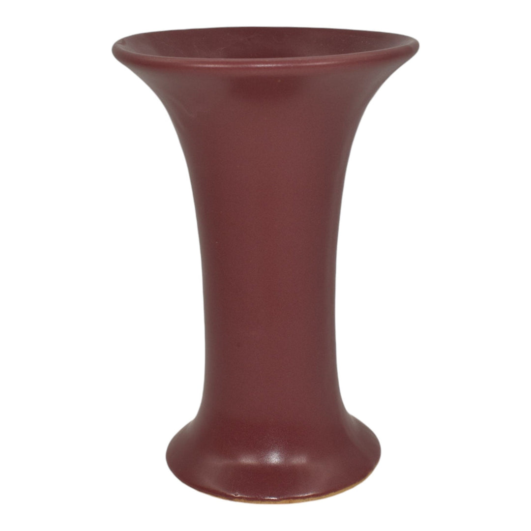 Zanesville Stoneware 1930s Vintage Arts And Craft Pottery Purple Ceramic Vase 4 - Just Art Pottery