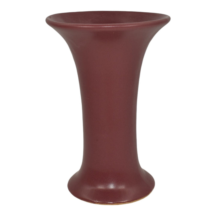 Zanesville Stoneware 1930s Vintage Arts And Craft Pottery Purple Ceramic Vase 4 - Just Art Pottery