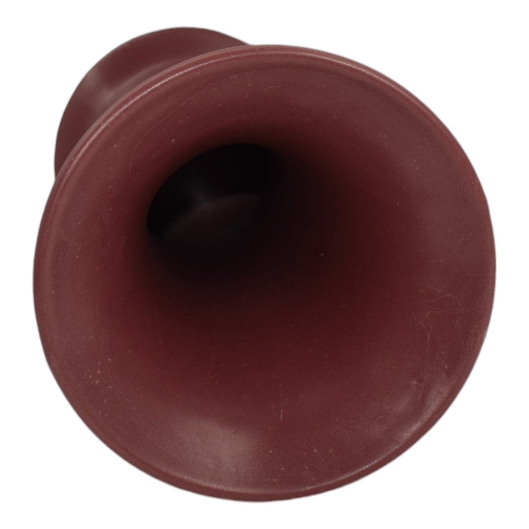 Zanesville Stoneware 1930s Vintage Arts And Craft Pottery Purple Ceramic Vase 4 - Just Art Pottery