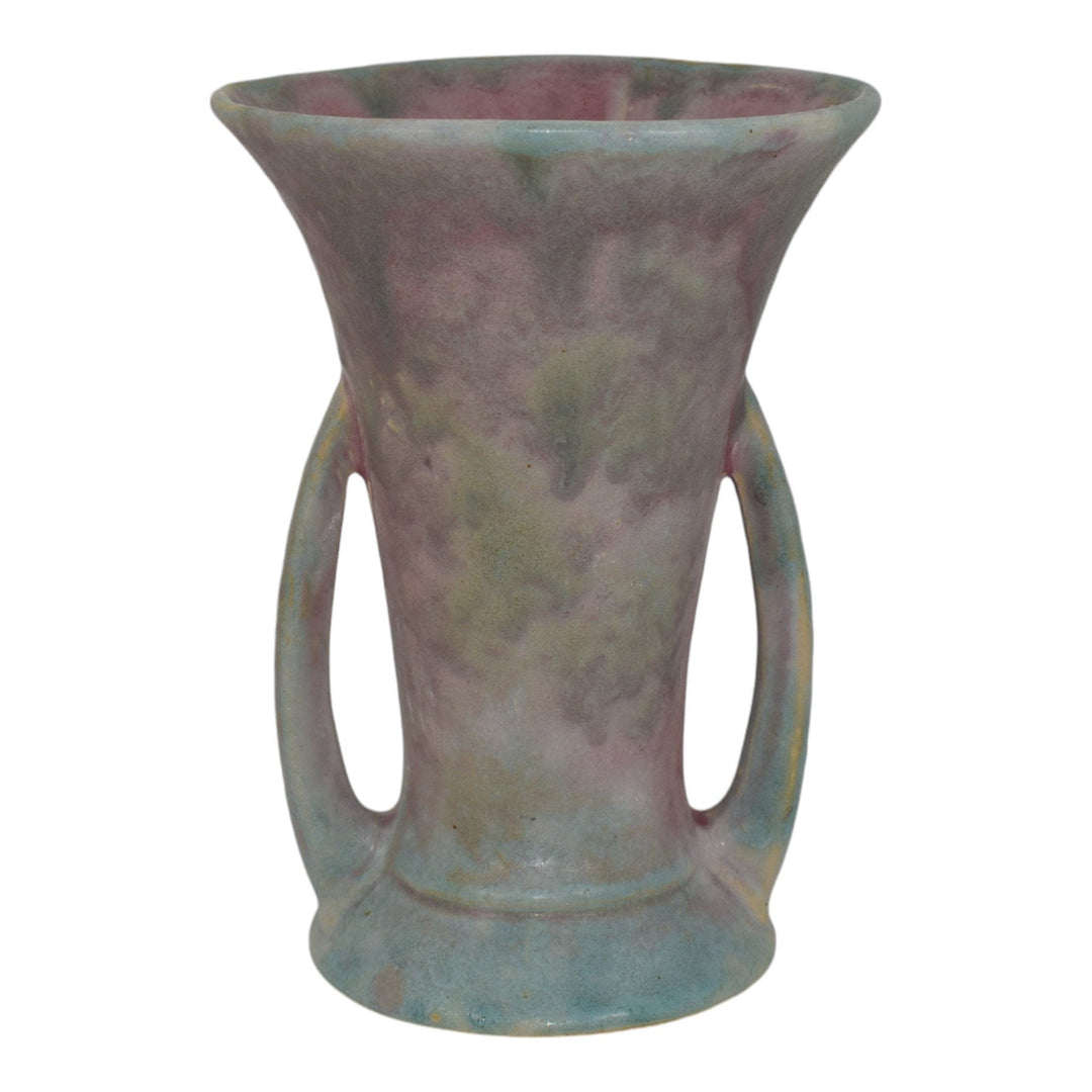 Burley Winter 1930s Vintage Art Deco Pottery Mottled Purple Ceramic Vase 46 - Just Art Pottery