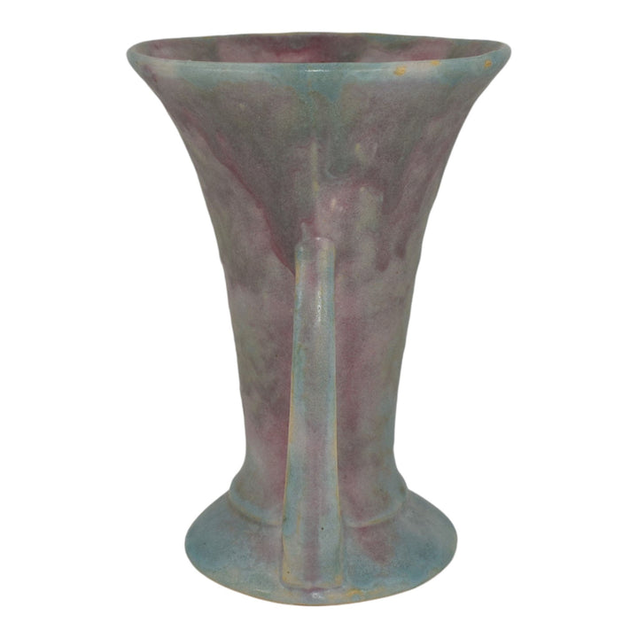 Burley Winter 1930s Vintage Art Deco Pottery Mottled Purple Ceramic Vase 46 - Just Art Pottery