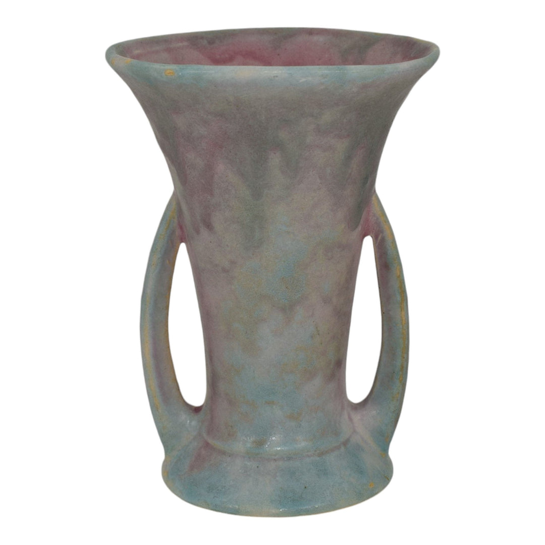 Burley Winter 1930s Vintage Art Deco Pottery Mottled Purple Ceramic Vase 46 - Just Art Pottery