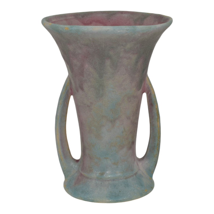 Burley Winter 1930s Vintage Art Deco Pottery Mottled Purple Ceramic Vase 46 - Just Art Pottery