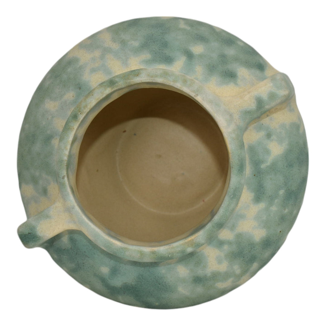 Burley Winter 1930s Vintage Arts Pottery Green Mottled Ceramic Vase 41 - Just Art Pottery
