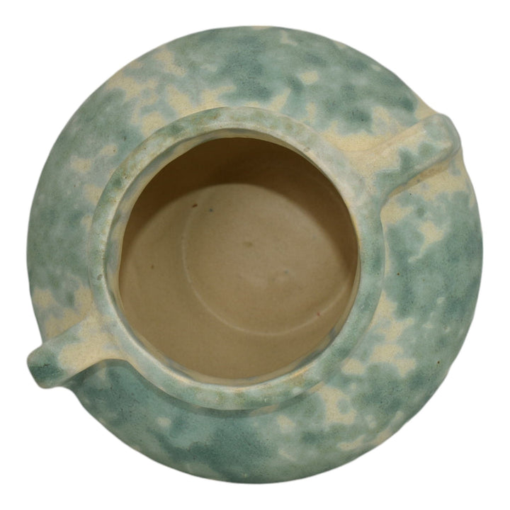Burley Winter 1930s Vintage Arts Pottery Green Mottled Ceramic Vase 41 - Just Art Pottery