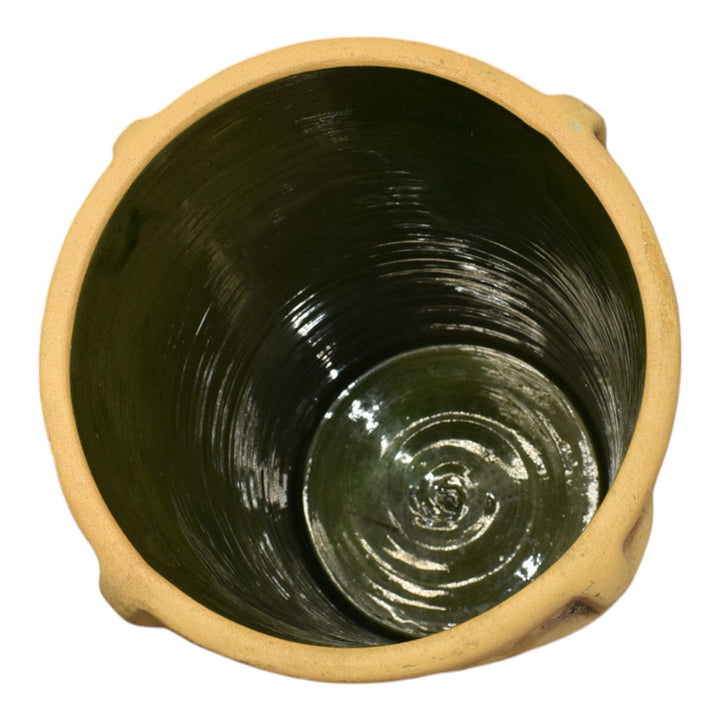 McCoy 1940s Mid Century Modern Art Pottery Tan Bisque Ceramic Umbrella Stand 111 - Just Art Pottery
