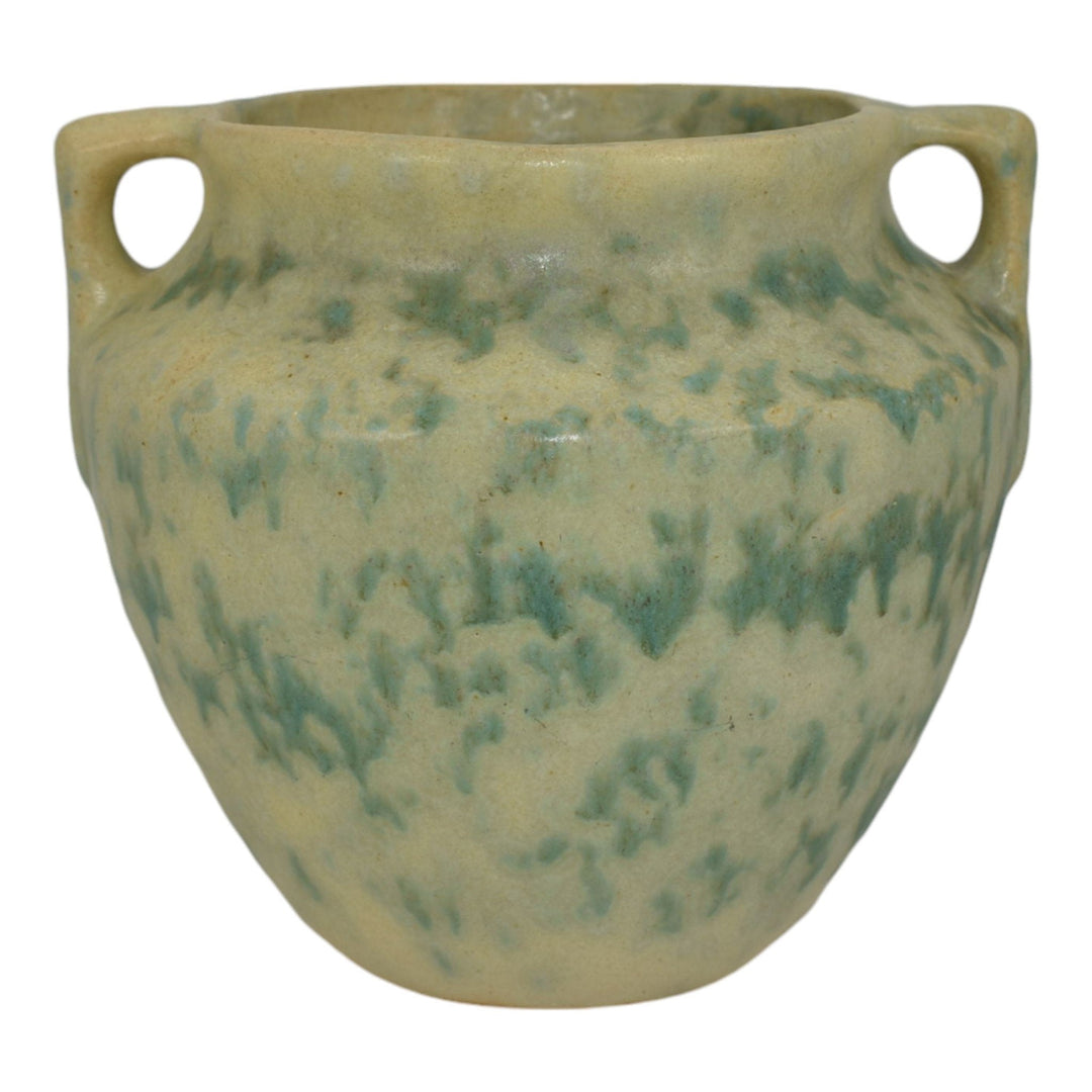Burley Winter 1930s Vintage Art Deco Pottery Green Mottled Ceramic Vase 43 - Just Art Pottery