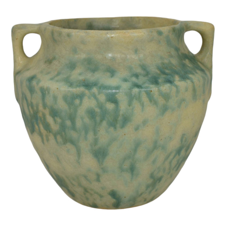 Burley Winter 1930s Vintage Art Deco Pottery Green Mottled Ceramic Vase 43 - Just Art Pottery