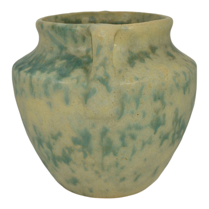 Burley Winter 1930s Vintage Art Deco Pottery Green Mottled Ceramic Vase 43 - Just Art Pottery