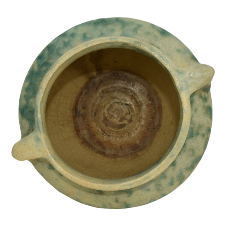 Burley Winter 1930s Vintage Art Deco Pottery Green Mottled Ceramic Vase 43 - Just Art Pottery