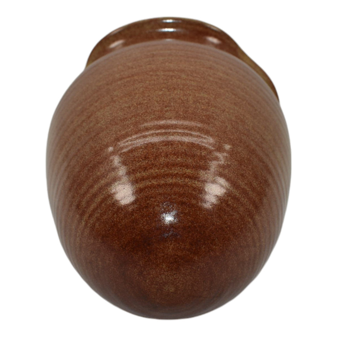 Marblehead Vintage Arts and Crafts Hand Thrown Pottery Brown Ceramic Wall Pocket - Just Art Pottery