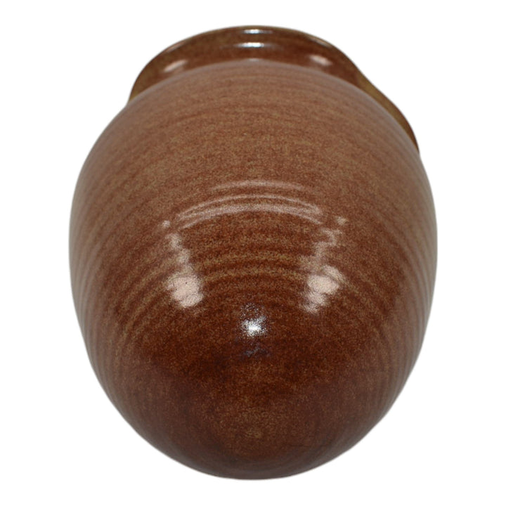Marblehead Vintage Arts and Crafts Hand Thrown Pottery Brown Ceramic Wall Pocket - Just Art Pottery