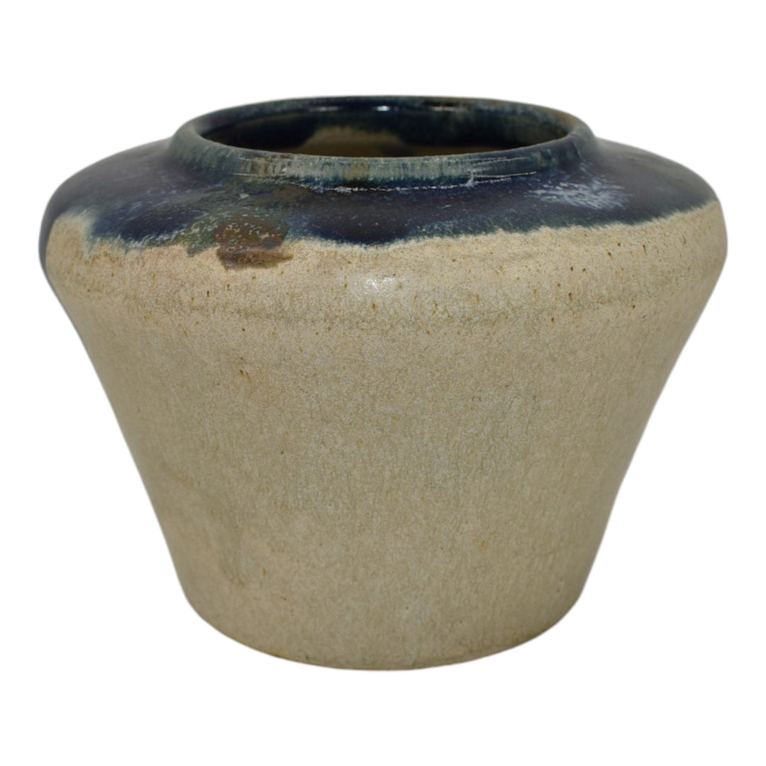 Zanesville Stoneware 1930s Vintage Art Deco Pottery Blue Zasko Ceramic Vase 18 - Just Art Pottery