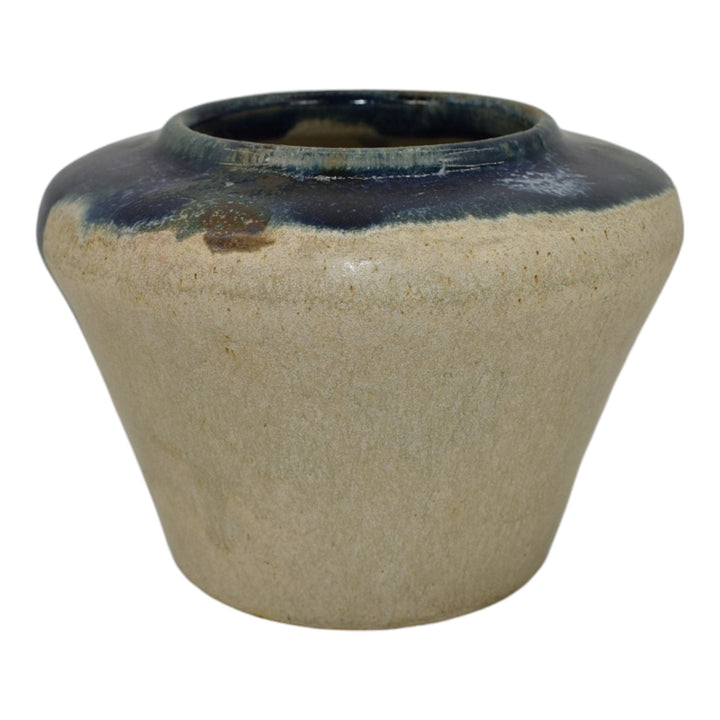 Zanesville Stoneware 1930s Vintage Art Deco Pottery Blue Zasko Ceramic Vase 18 - Just Art Pottery