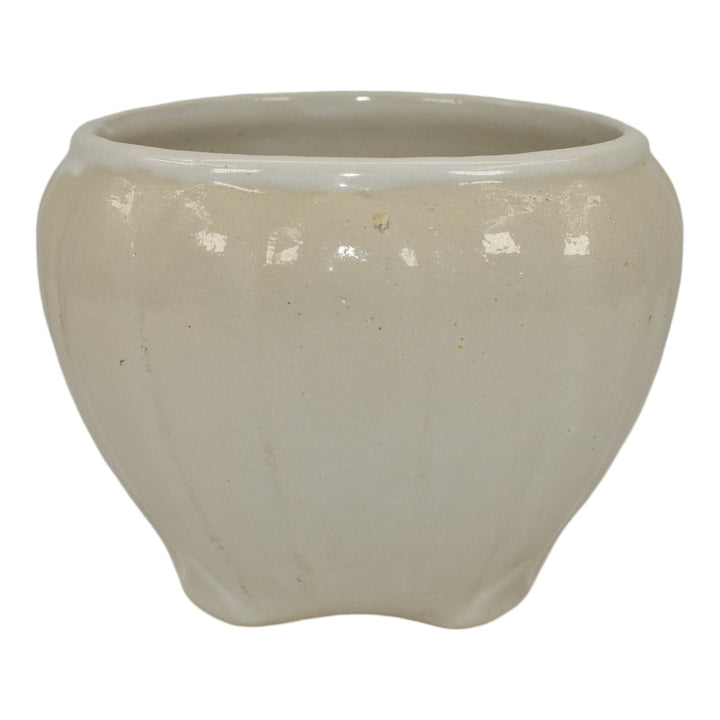 Zanesville Stoneware 1930s Vintage Art Pottery White Ceramic Bowl - Just Art Pottery