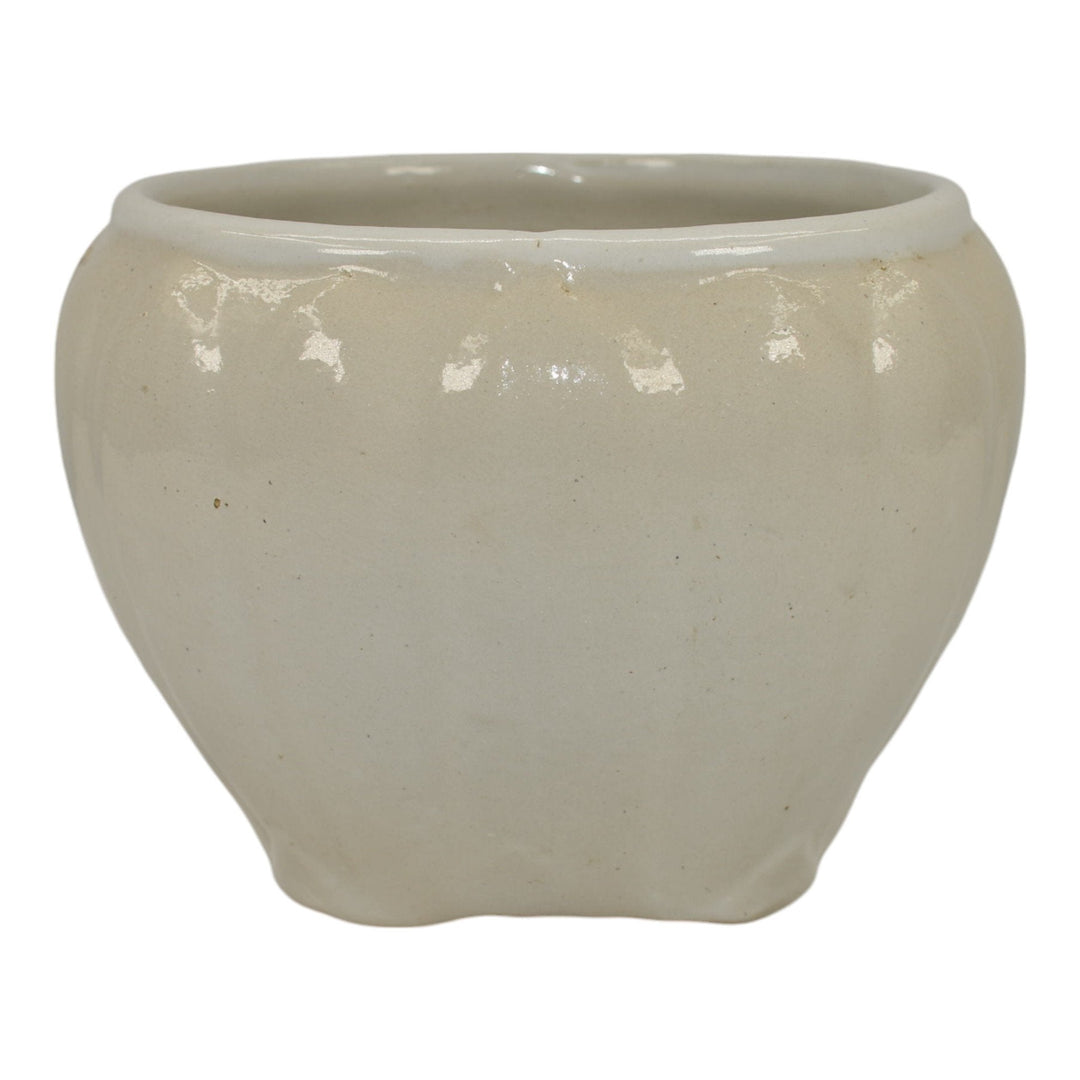 Zanesville Stoneware 1930s Vintage Art Pottery White Ceramic Bowl - Just Art Pottery